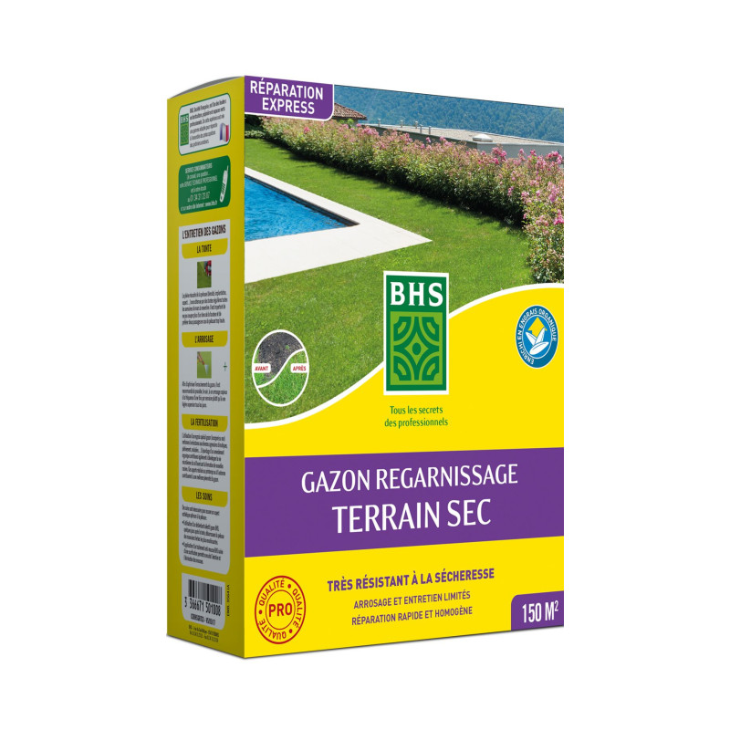 Gazon regarnissage terrain sec - BHS