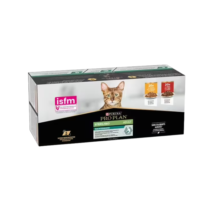 Adulte stérilisé au bœuf / poulet 40x85gr - Purina