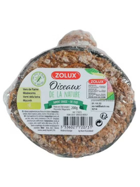 Demi coco de graisse avec vers de farine 200gr