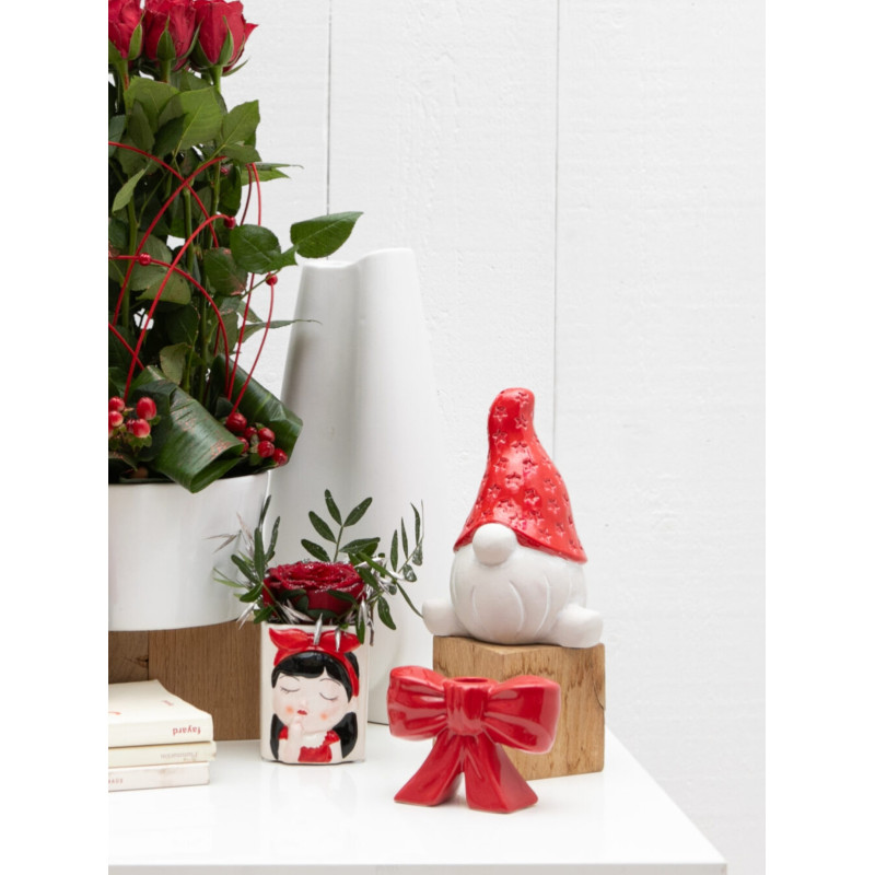 Gnome bonnet rouge avec étoile 19cm